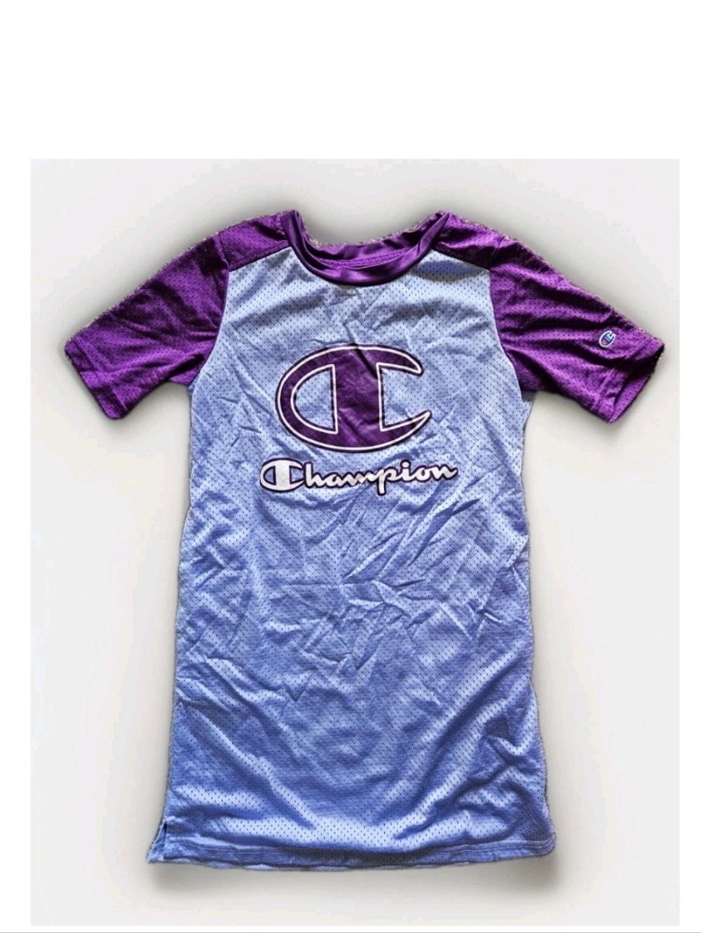 Champion Girls' Purple Raglan Athletic Tee Dress - Purple/Light Purple